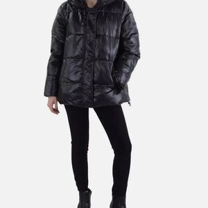 Two by Vince Camuto Shiny Black Puffer Jacket